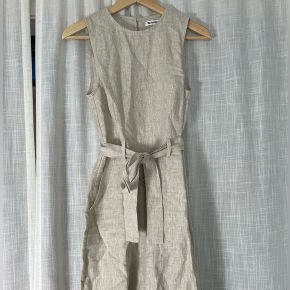 Reformation Pants - Reformation 100% linen Naomi jumpsuit in natural size 2